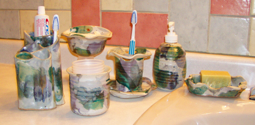 Handmade pottery for the bathroom